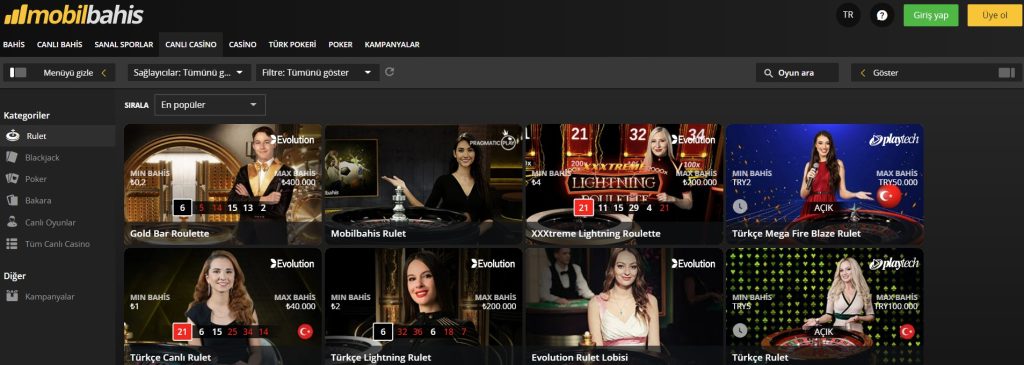 Mobilbahis Giriş ve Mobilbahis Casino Lobisi